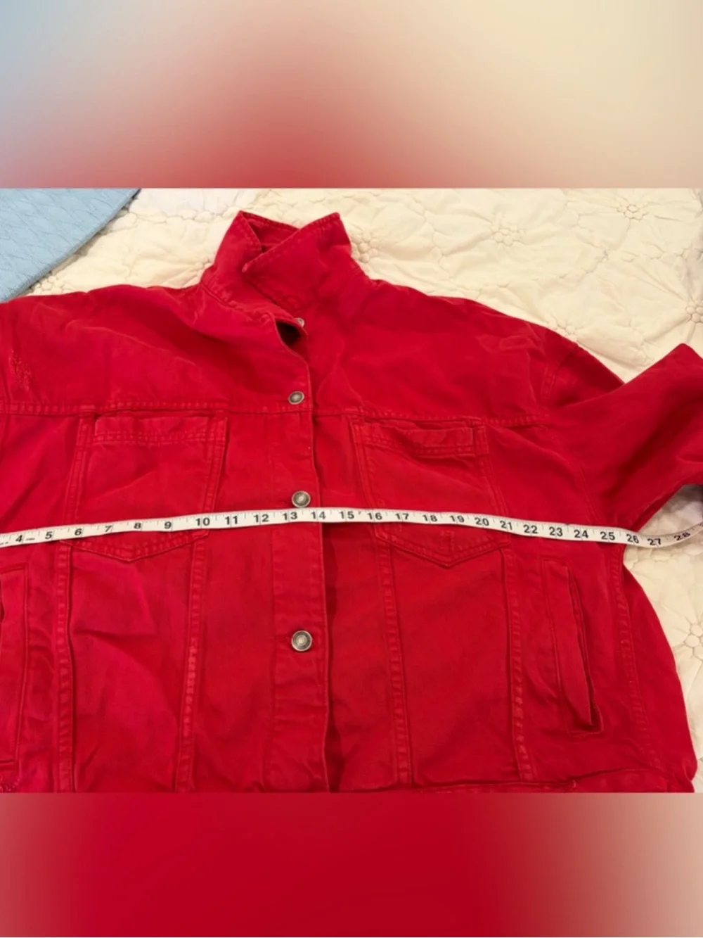 We the free red opal denim swing jacket